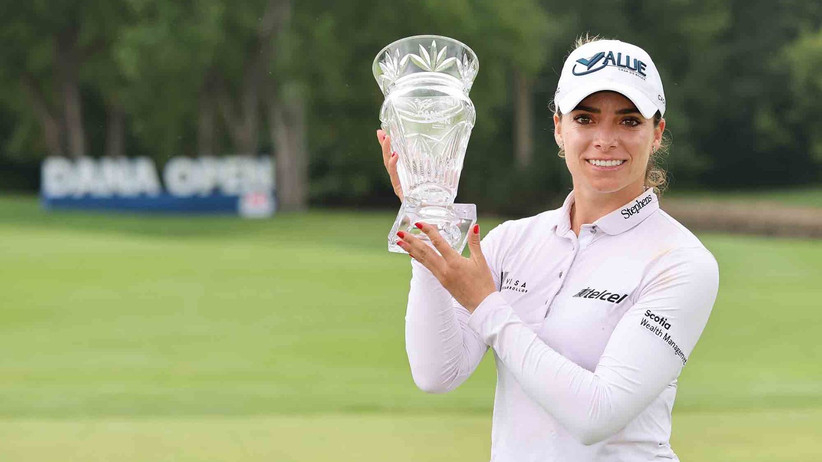 Gaby Lopez with Dana Open trophy