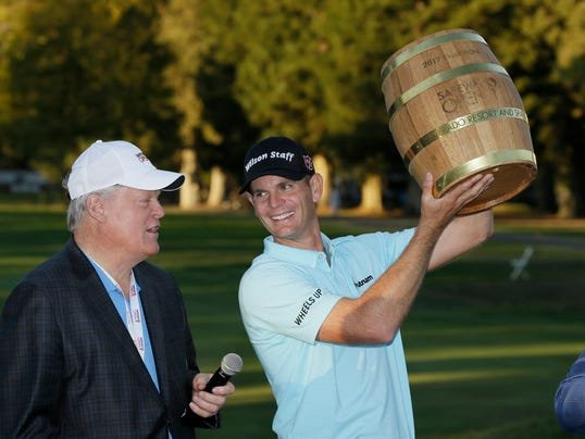 Johnny Miller gives Brendan Steele the Big Keg