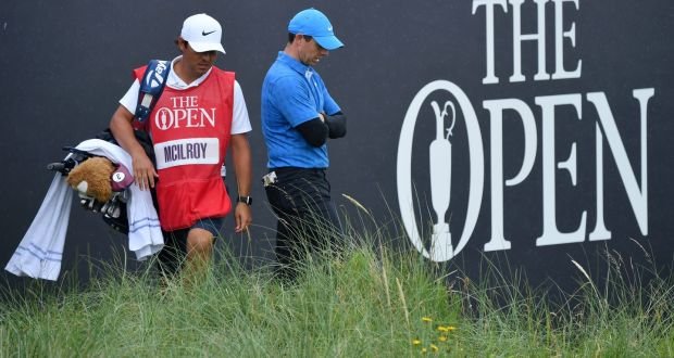 Rory McIlroy struggling at THE OPEN on Thursday