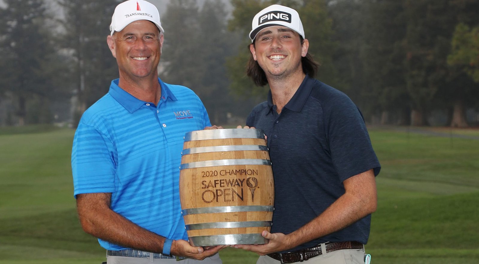 Defending champion Stewart Cink and his son/caddie Reagan