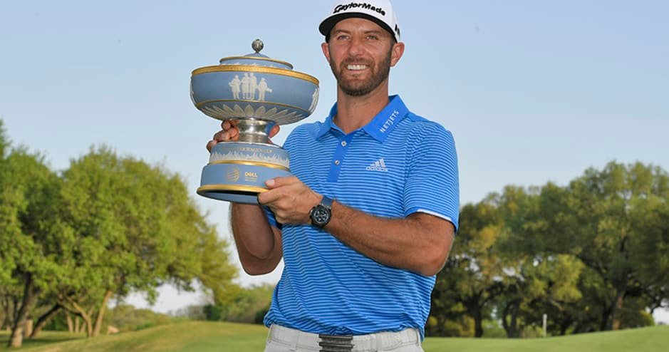 Dustin Johnson with 2017 Dell Match Play trophy