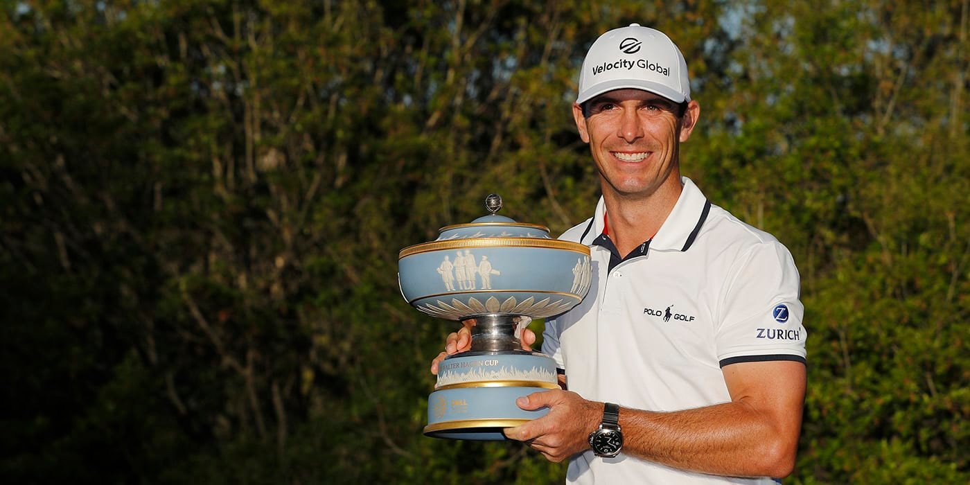 Billy Horschel with the Walter Hagen Cup