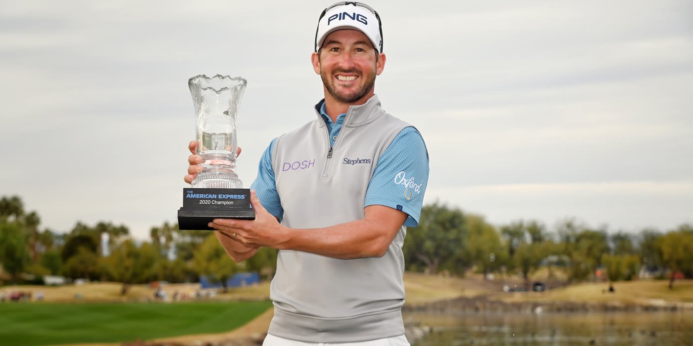 Andrew Landry with AmEx trophy