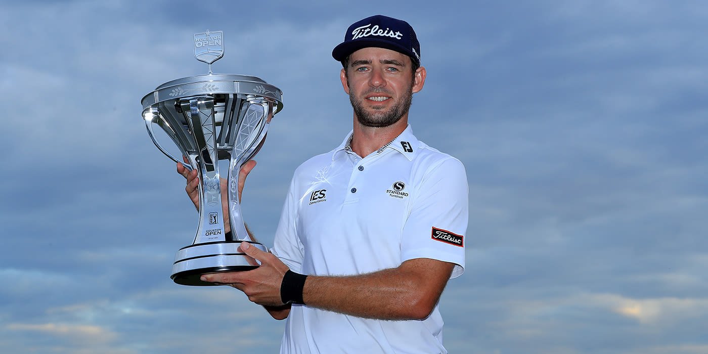 Lanto Griffin with Houston Open trophy