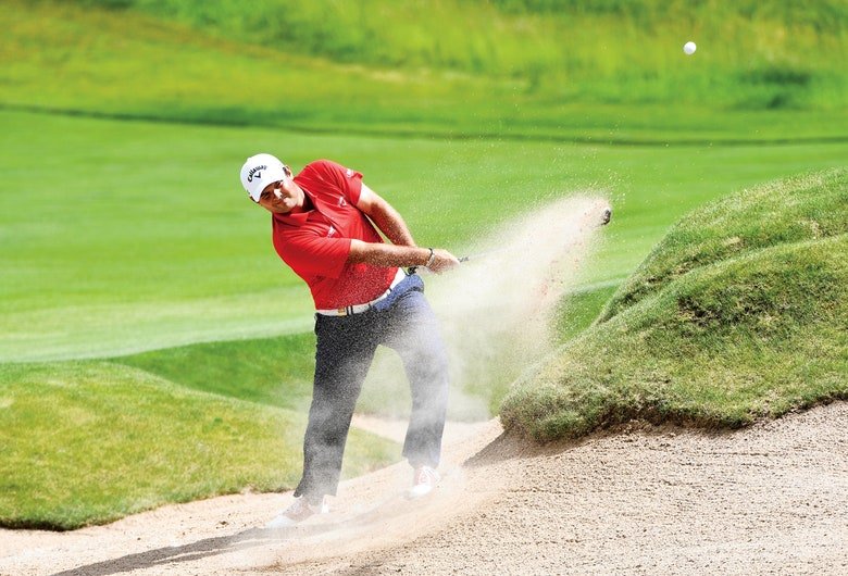 Patrick Reed from the bunker