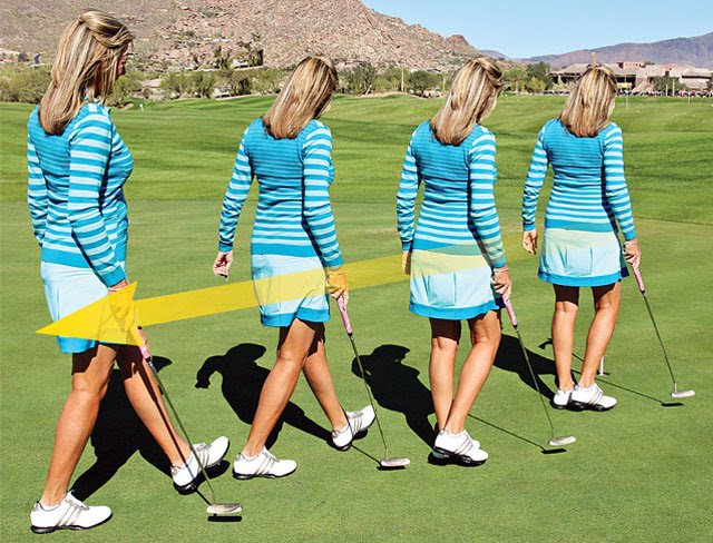 reading putts by walking backwards