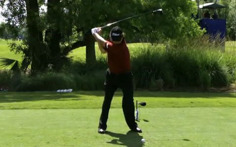 Dufner at top of backswing