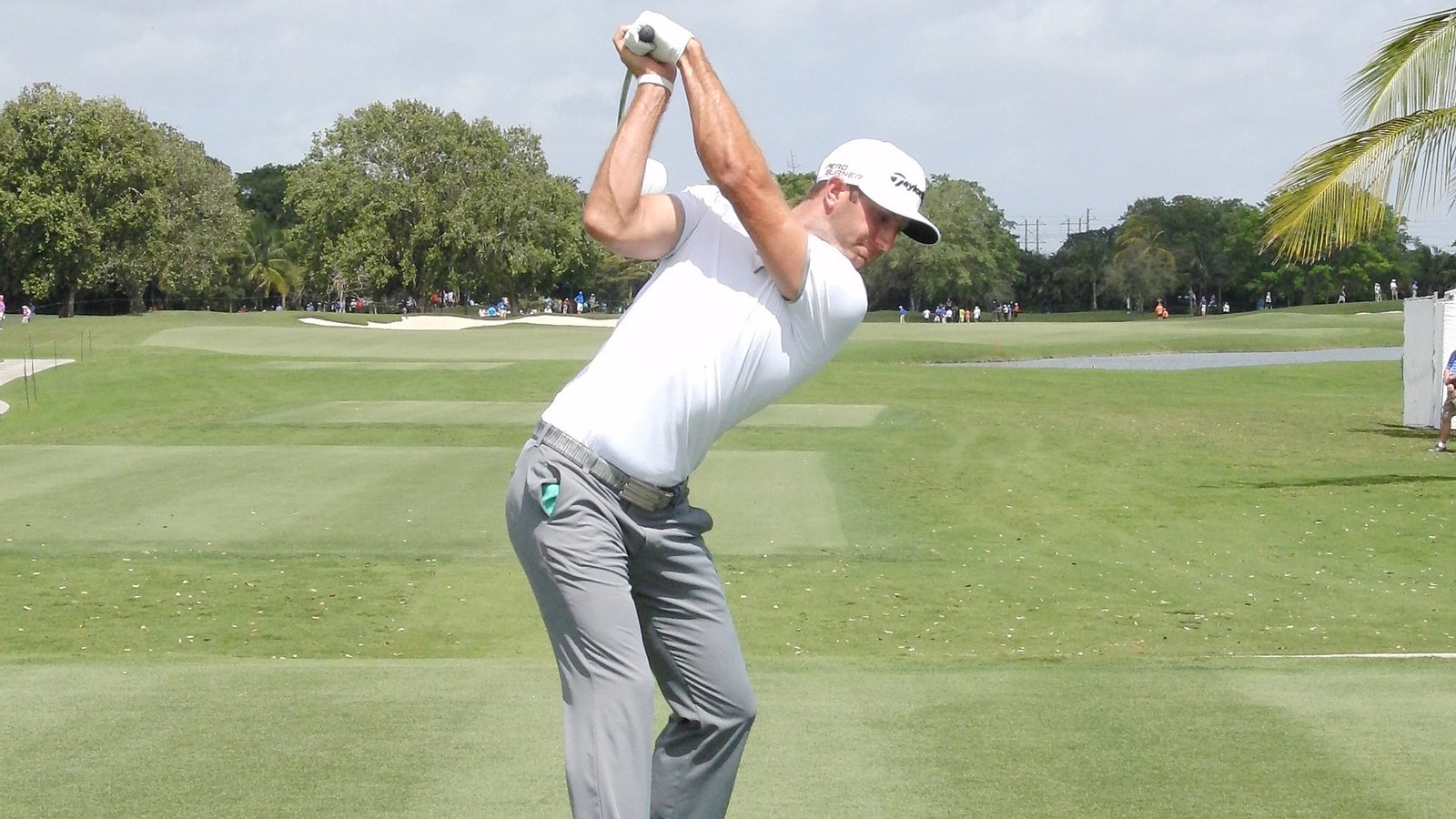 Dustin Johnson at top of backswing