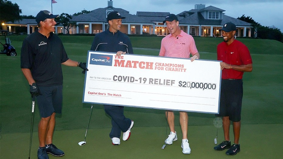 Phil Mickelson, Tom Brady, Peyton Manning and Tiger Woods