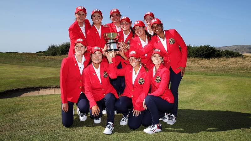 The victorious US Curtis Cup team